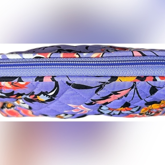 Vera Bradley “MURAL GARDEN” Travel Cosmetic Makeup Case Purple Floral Quilted - Picture 5 of 8
